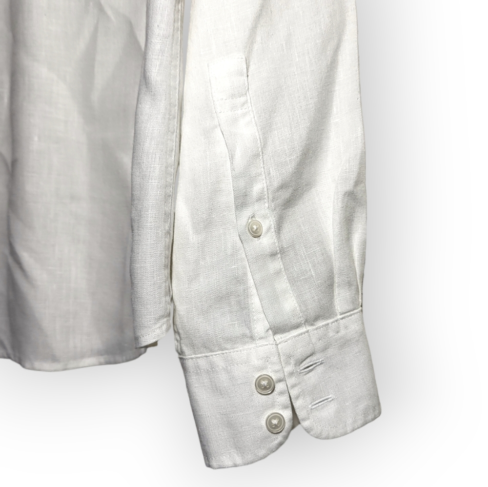 UNTUCKit Mary Linen Button-Up Long-sleeve Shirt White 6 - Picture 3 of 7